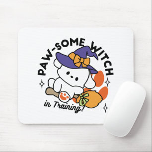Paw-some Witch in Training – Cute Halloween Dog  Mouse Pad
