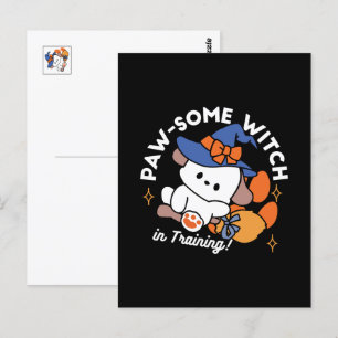 Paw-some Witch in Training – Cute Halloween Dog  Postcard