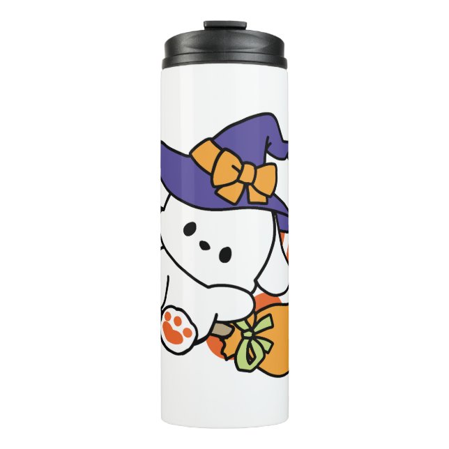 Paw-some Witch in Training – Cute Halloween Dog  Thermal Tumbler (Front)