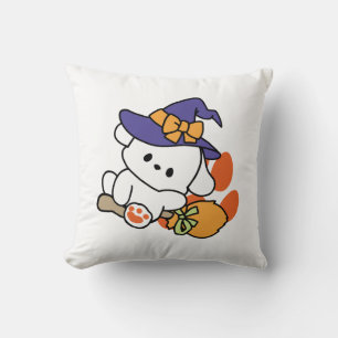 Paw-some Witch in Training – Cute Halloween Dog  Throw Pillow