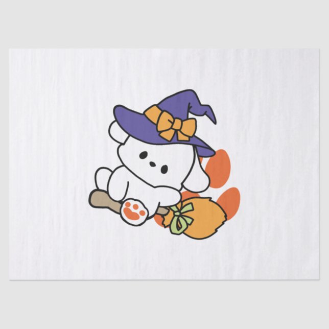 Paw-some Witch in Training – Cute Halloween Dog  Tissue Paper (Front)