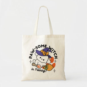 Paw-some Witch in Training – Cute Halloween Dog Tote Bag