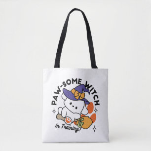Paw-some Witch in Training – Cute Halloween Dog Tote Bag