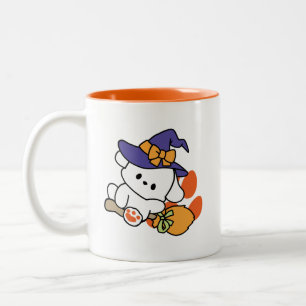 Paw-some Witch in Training – Cute Halloween Dog  Two-Tone Coffee Mug