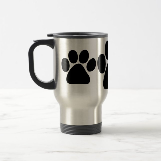 PAW STAINLESS TRAVEL MUG (Left)