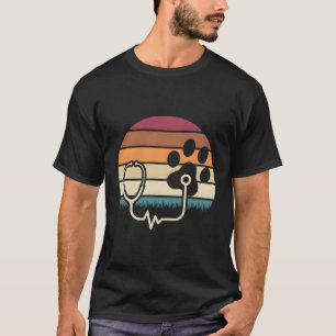Paw Stethoscope Vet Tech Veterinary Technician T-Shirt