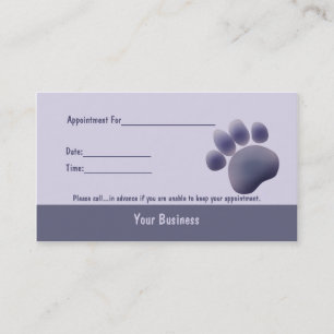 Paw Tracks Veterinarian Business Apointment Card 2