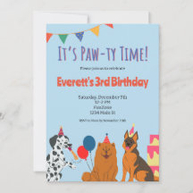 Paw-ty Heure Anniversaire Invitation