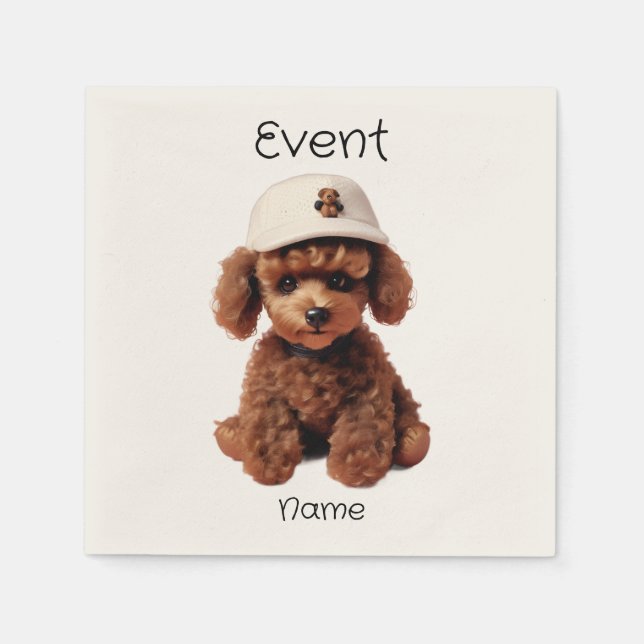 “Paw-ty Perfect” – Puppy Favour Bags Napkin (Front)