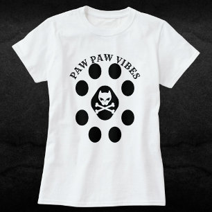 Paw Vintage Pirate Cat Personalized Cute White T-Shirt