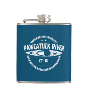 Pawcatuck River Connecticut Rhode Island Kayaking Hip Flask