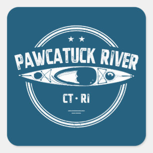 Pawcatuck River Connecticut Rhode Island Kayaking Square Sticker