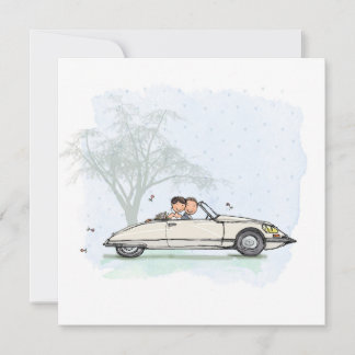 Pawder's card in Citroen DS convertible