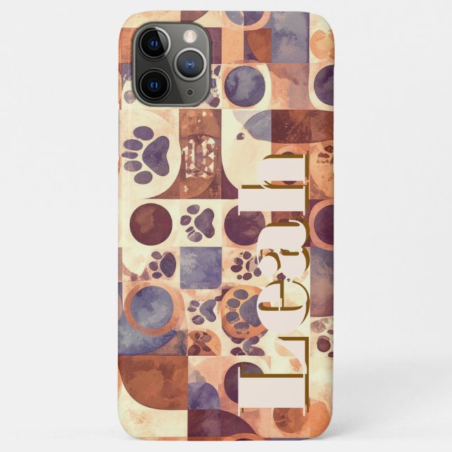 Pawesome Customizable Abstract Dog Paw Print Case-Mate iPhone Case (Back)