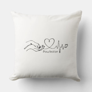Pawfection One-Line Art – Minimalist Dog Lover Throw Pillow