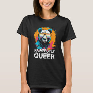 Pawfectly Queer Panda With Sunglasses Genderfaun T-Shirt