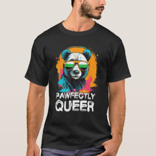 Pawfectly Queer  Panda With Sunglasses Neutrois Fl T-Shirt
