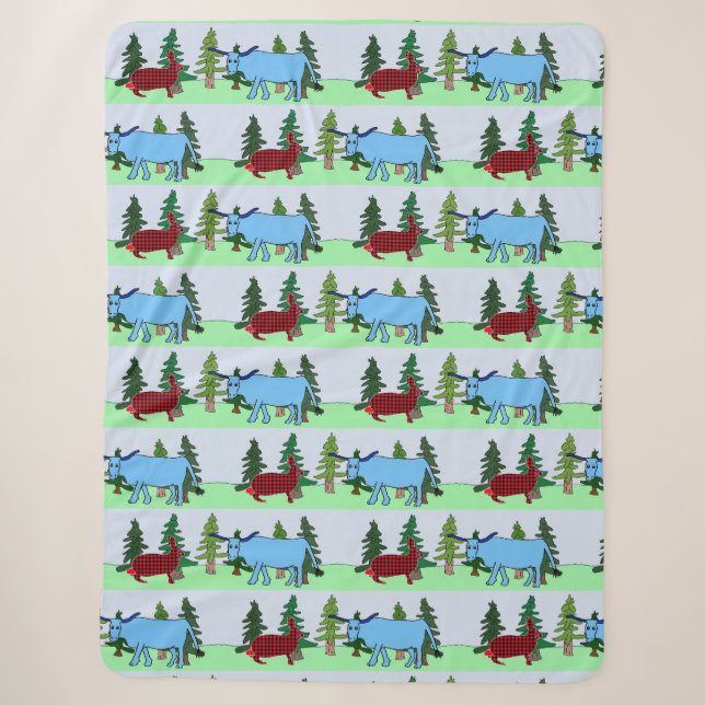 Pawl Bunnyan and Babe the Blue Ox blanket (Front)