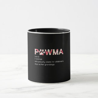 Pawma Definition with Floral Paw Print Mug