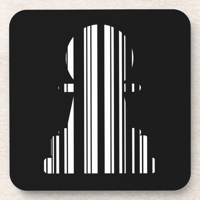 PAWN BAR CODE Chess Piece Pattern Design Coaster (Front)