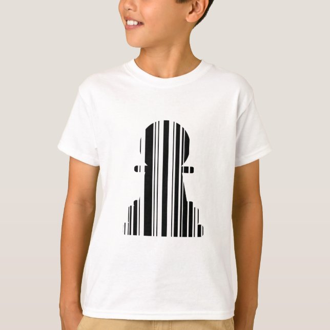 PAWN BAR CODE Chess Piece Pattern Design T-Shirt (Front)