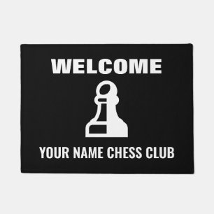 Pawn chess piece logo custom doormat for club