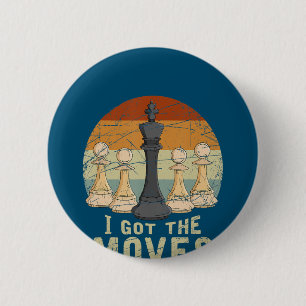 Pawn King Chess Figure Chessmen Gift Chess 2 Inch Round Button