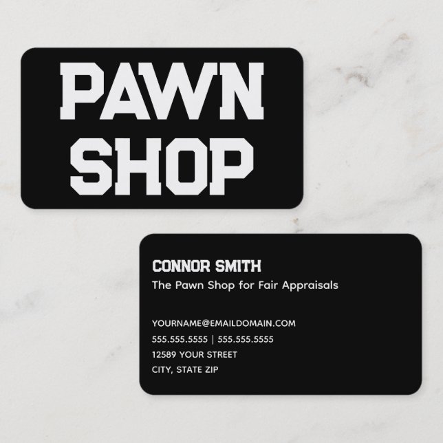 💰💼📊 Pawn Shop Business Card (Front/Back)