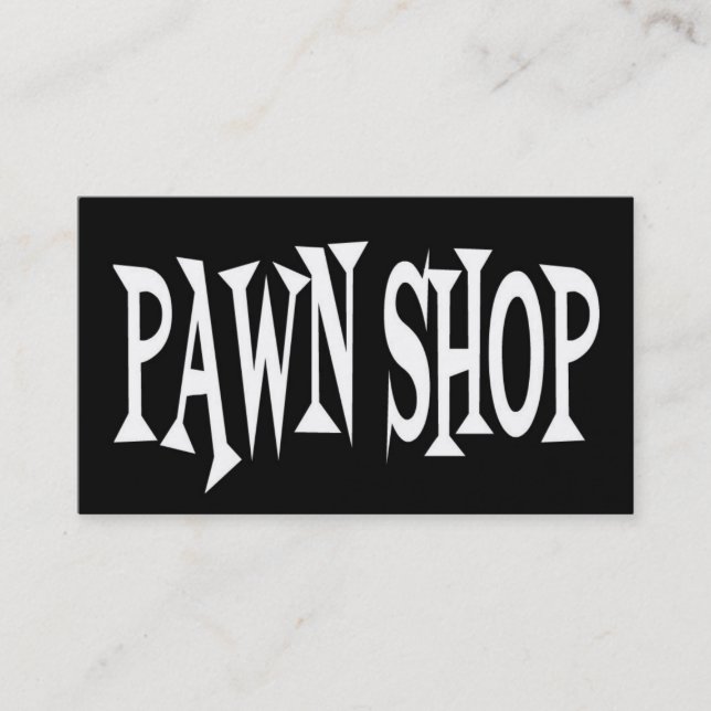 Pawn Shop Carte de visite noir et blanc (Devant)