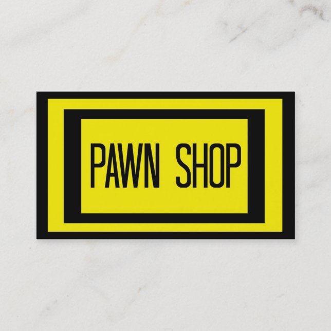 Pawn Shop Carte de visite noir et jaune (Devant)