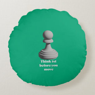 Pawn_Think_1st Round Pillow