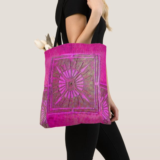 PAWNEE MORNING STAR, Pink FuchsiaTote Bag (Close Up)