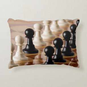 Pawns on Chess Board Accent Pillow