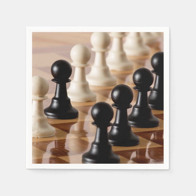 Pawns on Chess Board Napkin (Front)