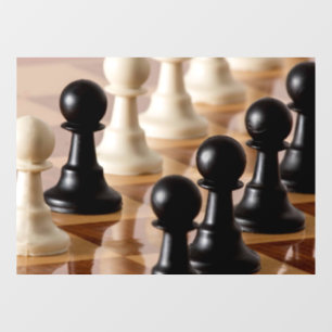 Pawns on Chess Board Window Cling
