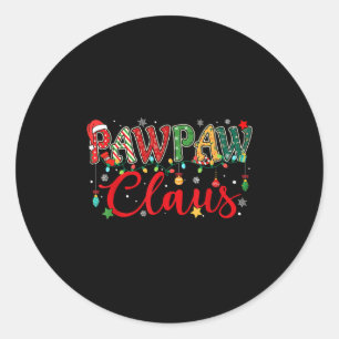 Pawpaw Claus Christmas Lights Pajama Family Matchi Classic Round Sticker