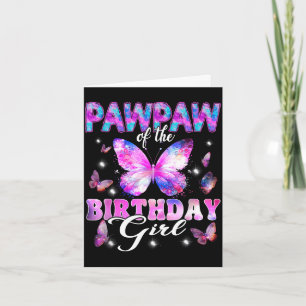 Pawpaw of the birthday girl butterfly family card