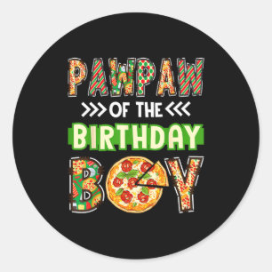 Pawpaw of the boy birthday boy pizza lover party classic round sticker