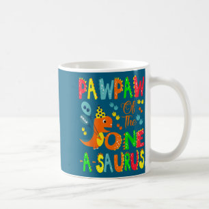 Pawpaw Of The One-a-saurus 1st Birthday Boy Dinosa Coffee Mug