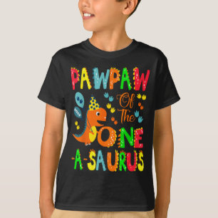 Pawpaw Of The One-a-saurus 1st Birthday Boy Dinosa T-Shirt