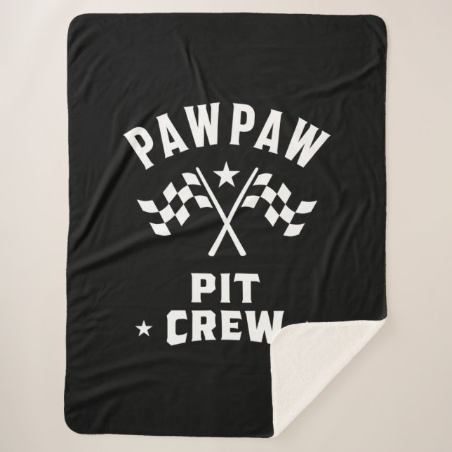 PawPaw Pit Crew Sherpa Blanket (Front)