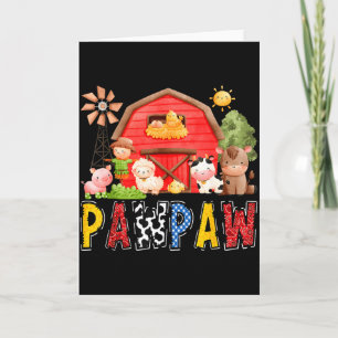 Pawpaw Red Farm Cow Birthday Boy Matching Family P Card
