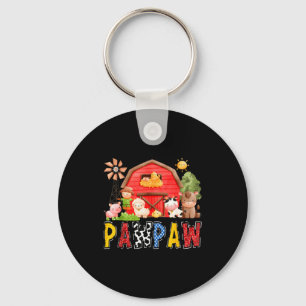 Pawpaw Red Farm Cow Birthday Boy Matching Family P Keychain