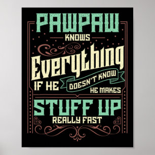 Pawpaw Shirt Pawpaw Shirts For Men Pawpaw Knows Ev Poster