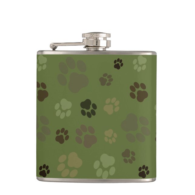 Pawprint Camouflage Flask (Front)