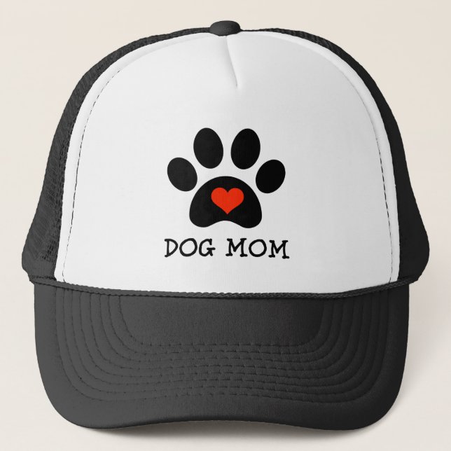 Pawprint Dog Mom Trucker Hat (Front)