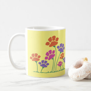 Pawprint Flower Garden Coffee Mug