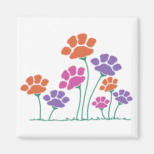 Pawprint Flower Garden Magnet
