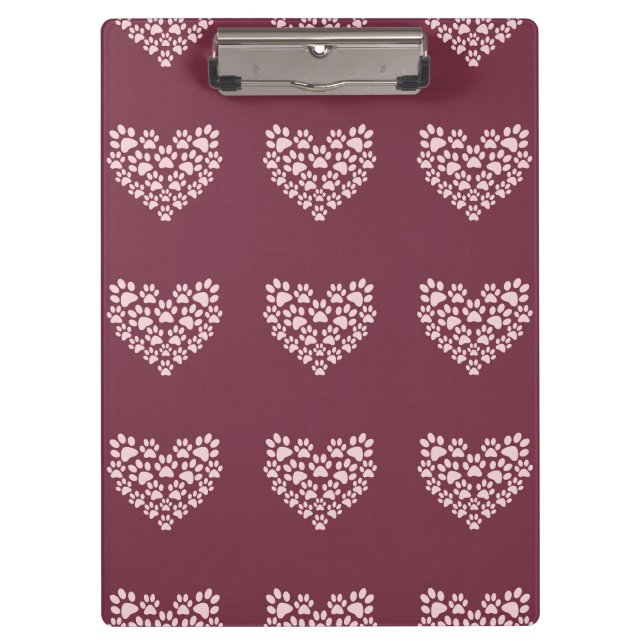 Pawprint Heart Clipboard (Front)
