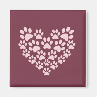 Pawprint Heart Magnet
